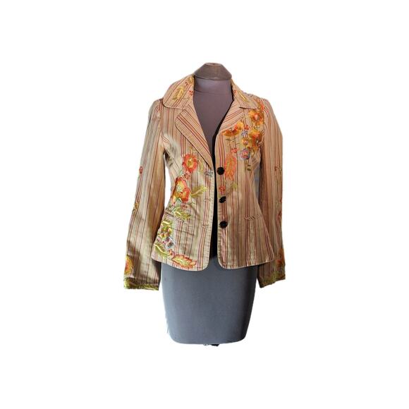 Johnny Was S Floral/embroidered Blazer - Picture 1 of 16